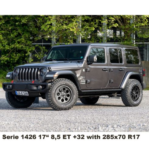 Alumínium felni Ötvözet Alcoa 8.5x17 ET+32 fekete SZETT 5 db Jeep Wrangler JL 18- TÜV sorozat 1426