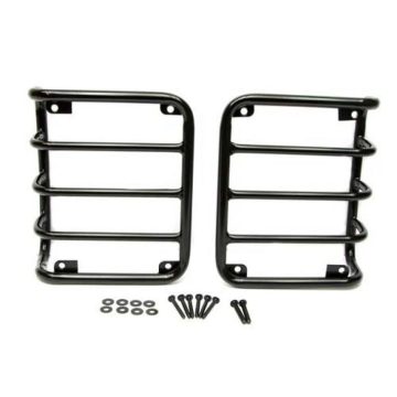   Hátsó lámpán védelem Rozsdamentes acél fekete Jeep Wrangler JK ab BJ 07