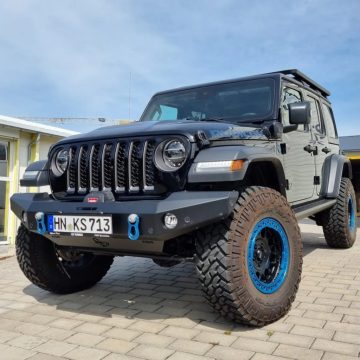   Első lökhárító  Bumper NSR Jeep Wrangler JL 2018-NSR Premium Euro Sport elsőBumper  ALU fekete by KS 10-KS-NSR-2003-JL PDS Bohrungen