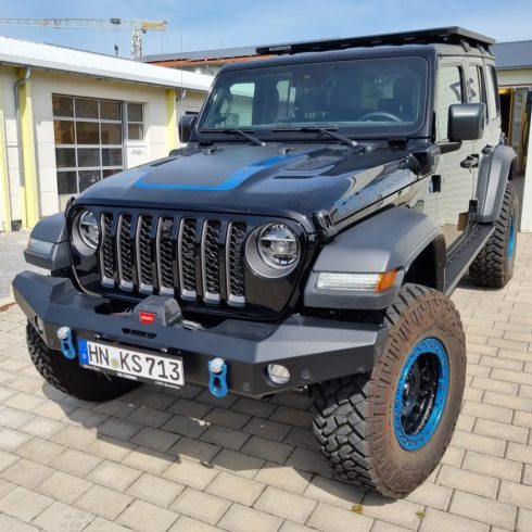 Első lökhárító  Bumper NSR Jeep Wrangler JL 2018-NSR Premium Euro Sport elsőBumper  ALU fekete by KS 10-KS-NSR-2003-JL PDS Bohrungen