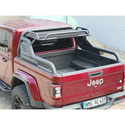 Fekete Stealth bukócső csomagkosárral Jeep Gladiator JT 2021-