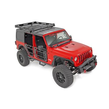   Csőajtós acél ajtókészlet Jeep Wrangler JL 4 ajtós 18- Gladiator JT 20- Rough Country 10619 első és hátsó acélcsöves ajtók 18-hoz