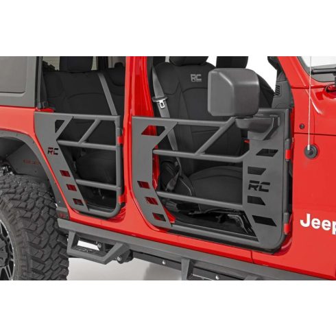 Csőajtós acél ajtókészlet Jeep Wrangler JL 4 ajtós 18- Gladiator JT 20- Rough Country 10619 első és hátsó acélcsöves ajtók 18-hoz