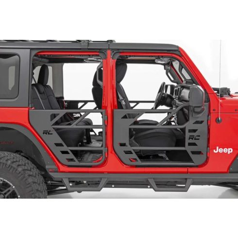 Csőajtós acél ajtókészlet Jeep Wrangler JL 4 ajtós 18- Gladiator JT 20- Rough Country 10619 első és hátsó acélcsöves ajtók 18-hoz