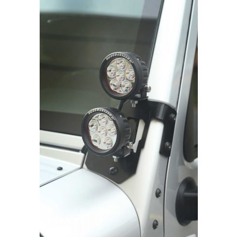 LED Fényszoró 3,5" fekete texturiert szett Fényszoró tartó Jeep Wrangler JK 07- Rugged Ridge 11232.34 