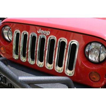   Hűtőrács Hűtővédelem chrom mögött  Jeep Wrangler JK 07- Rugged Ridge 11306.20