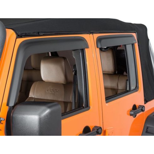 Szél terelő Oldalsó ablakok Window Visors Jeep Wrangler JK 4-Ajtós fekete matt Rugged Ridge 11349.12