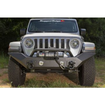   Első lökhárító Spartan szett Jeep Wrangler JL 18- Rugged Ridge 11548.41 Spartan elsőBumper, HCE, WOverrider; 18-19 JL