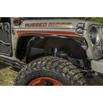   Belső sárvédő készlet első alumínium fekete Jeep Wrangler JL 18- Jeep Gladiator JT 20- Rugged Ridge 11615.61 Alumínium belső sárvédő Fl