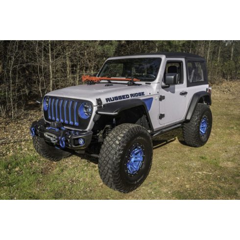 Sárvédő fáklyák gyári méretű készlet fekete Jeep Wrangler JL 18- Rugged Ridge 11640.51 Max Terrain Fender Flare Set F & R 18