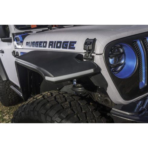 Sárvédő fáklyák gyári méretű készlet fekete Jeep Wrangler JL 18- Rugged Ridge 11640.51 Max Terrain Fender Flare Set F & R 18