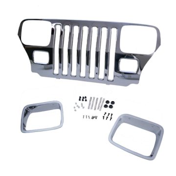   Hűtővédelem hűtőrácshoz chrom Jeep Wrangler YJ 87-95 Rugged Ridge 12033.06