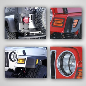   Lámpavédő rács szett Jeep Wrangler TJ 97-06, 8-teilig, Rugged Ridge 12495.02