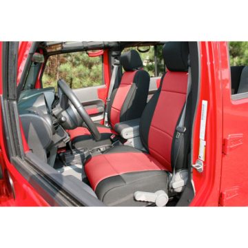   Neoprén fekete / piros első üléshuzat Jeep Wrangler JK BJ 11 - 14