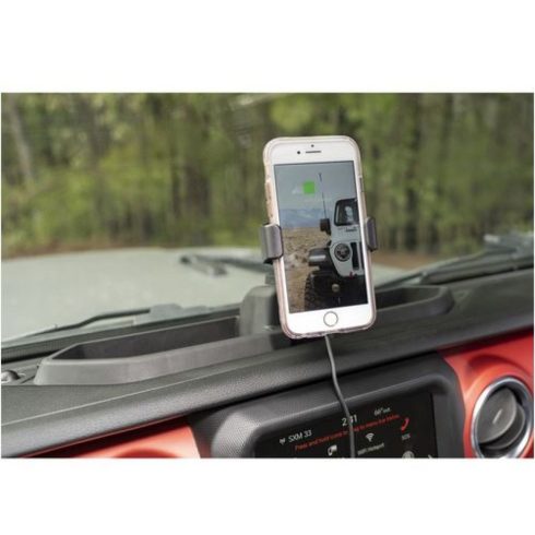 Tárolórekesz tartókészlettel mobiltelefon tartóval Jeep Wrangler JL 18- Gladiator 20- Rugged Ridge 13551.35 Dash Multi-Mount Charging Pho