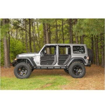   Tube Door Cover Set fekete Jeep Wrangler JL 18- 4-door Rugged Ridge 13579.55 Fortis Tube Door Covers, Full Set, Blk; 18-JLU