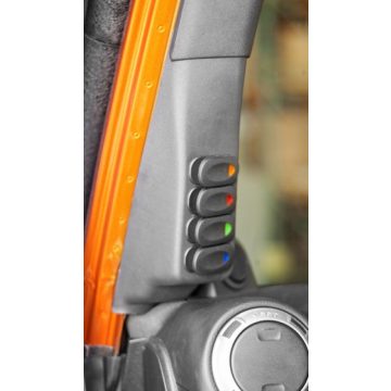   Kapcsoló konzol bal fekete 4 Kapcsoló szett Jeep Wrangler JK 07-10 Rugged Ridge 17235.86 
