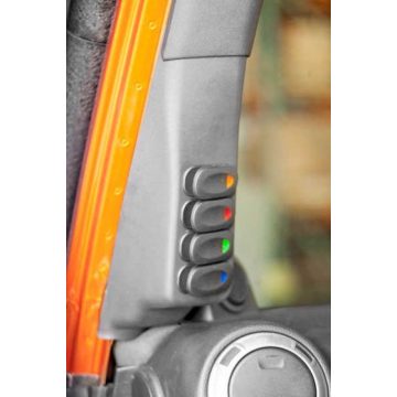   Kapcsoló konzol bal fekete 4 Kapcsoló szett Jeep Wrangler JK 11-17 Rugged Ridge 17235.96