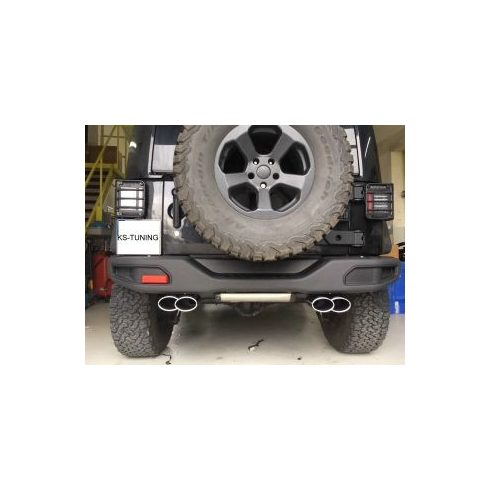 Kipufogó Sport Kipufogó hátsó hangtompító 2 x Doppel-Ovale kipufogóvég Rozsdamentes acél Jeep Wrangler JK 07-17 5063-2