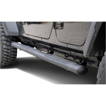   Oldalvédelem rund 4" acél fekete Jeep Wrangler JL 18- 4-Ajtó TÜV