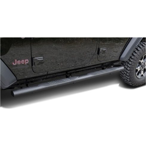 Oldalvédelem rund 4" acél fekete Jeep Wrangler JL 18- 4-Ajtó TÜV