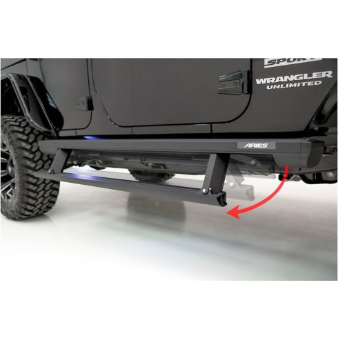 Oldalvédelem  fekete Jeep Wrangler JL 2018- 4-Ajtó Aries 3036571 