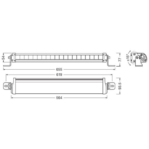LED fényszórók  FX500 COMBO 1224V 5500 LUMEN 68W OSRAM 36-3LEDDL104-CB