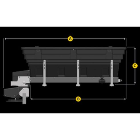 V-szóró Sno-Way RVB10 280L, 12V elektr. Vibrátorral és vezérlővel 5-RVB10