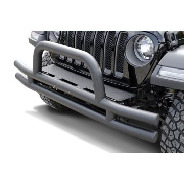   Duplacsöves első lökhárító acél fekete Jeep Gladiator JT 19- nélkül TÜV 8055+8056-Gladiator