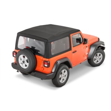   Fekete puhatető készlet ablakokkal Jeep Wrangler JL 18- 2 ajtós Mopar 82215147 82215804 Twill puhatető készlet 18-as Jeep Wrangler J-hez