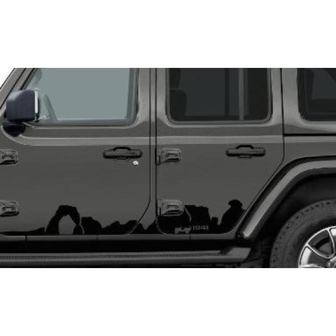 Dekormatrica oldalajtókhoz Mountain Jeep Wrangler JL Unlimited 2018- 4 ajtós Mopar 82215372 Mountain Side Graphic 2018- Jeep