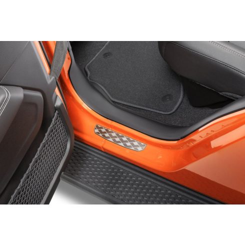 Rozsdamentes acél küszöbléc Jeep Wrangler Gladiator JT 20- Mopar 82215552AC rozsdamentes acél bejárati védőburkolatok 20-os Jeep Gladiatorhoz