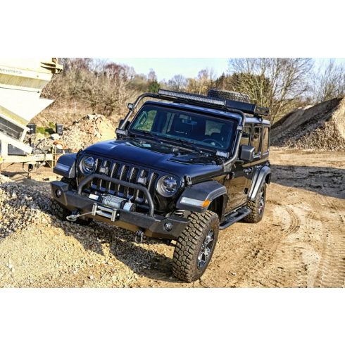 Első lökhárító konzollal fekete Jeep Wrangler JL 18-