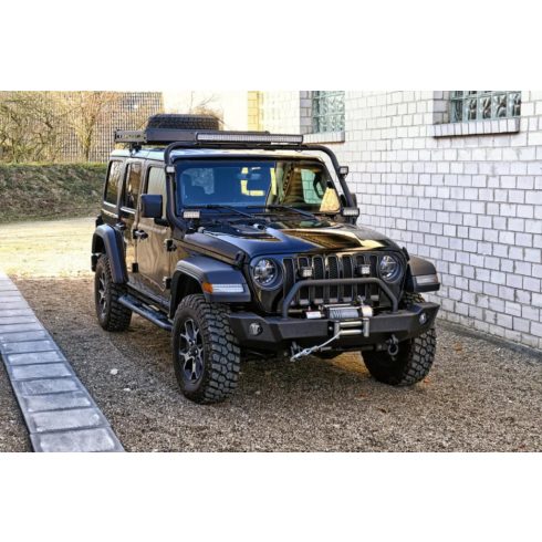 Első lökhárító konzollal fekete Jeep Wrangler JL 18-