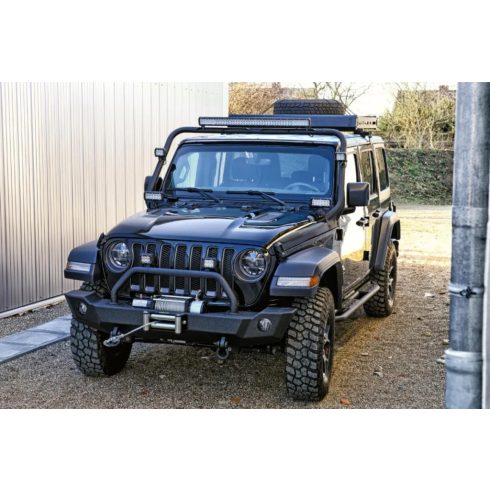 Első lökhárító konzollal fekete Jeep Wrangler JL 18-