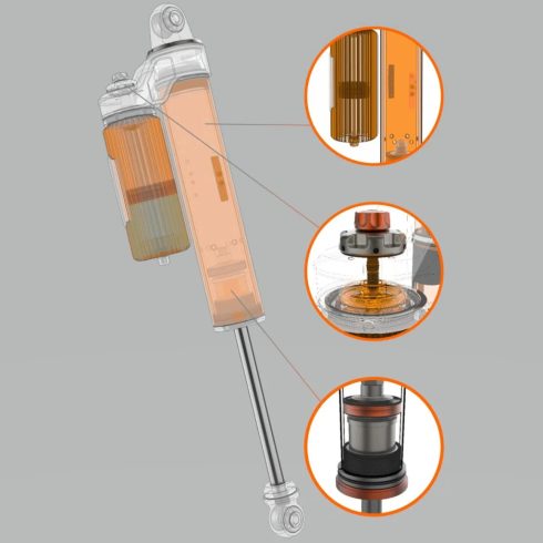 Fox 3.0 Factory Series Internal Bypass Piggyback Shock Einstellbar JL 2"-3" hátsó FOX-883-26-058 