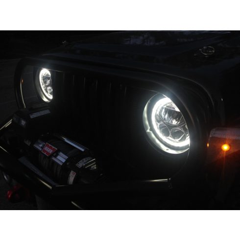 Fényszoró LED 7" E-Prüfzeichen Black inkl Antiflackerkabel VISION X szett Jeep Wrangler JK 07-