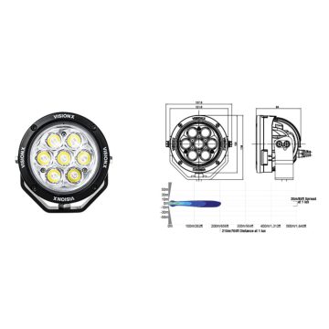   LED távolsági fényszóró készlet 10° 4,5" CANNON 49W GEN 2 E-Mark VISION X CG2-CPZ710KIT E-jellel