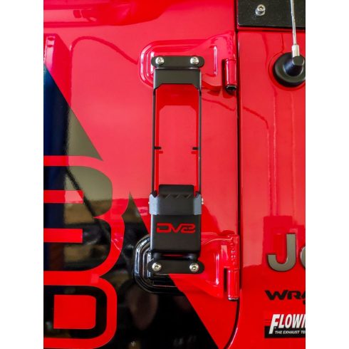 Bejárati lépcsős futódeszka beléptető készlet fekete Jeep Wrangler JL 18- DV8 Offroad STJL-01 ajtópántra szerelt lépcsőpár 1 személyre