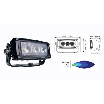   Led Overlander 3 LED spotlámpa kábellel 3LED 15W Vision VW0503M Value Line 3 LED munkalámpa 15W